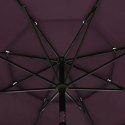 3-poziomowy parasol na aluminiowym słupku, bordowy, 3,5 m