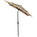 3-poziomowy parasol na aluminiowym słupku, kolor taupe, 2x2 m