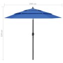 3-poziomowy parasol na aluminiowym słupku, lazurowy, 2,5 m