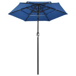 3-poziomowy parasol na aluminiowym słupku, lazurowy, 2 m