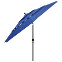 3-poziomowy parasol na aluminiowym słupku, lazurowy, 3,5 m