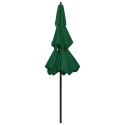 3-poziomowy parasol na aluminiowym słupku, zielony, 2,5 m