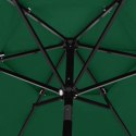 3-poziomowy parasol na aluminiowym słupku, zielony, 2,5 m