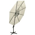 4-poziomowy parasol na aluminiowym słupku, piaskowy, 3x3 m