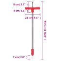 Urządzenie do wyrywania chwastów, czerwono-szare, 93,5 cm, stal