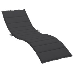 Poduszka na leżak, czarna, 200x60x3 cm, tkanina Oxford