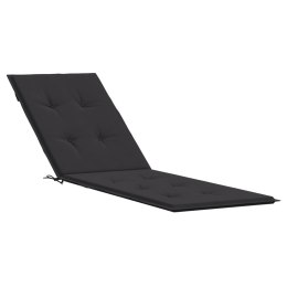 Poduszka na leżak, czarna, (75+105)x50x3 cm