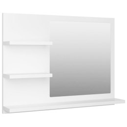 Lustro łazienkowe, białe 60x10,5x45 cm, materiał drewnopochodny