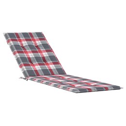Poduszka na leżak, czerwona krata, (75+105)x50x3 cm