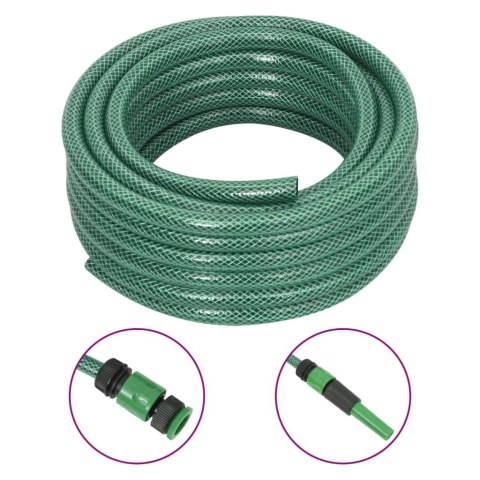 Wąż ogrodowy z zestawem złączek, zielony, 0,6", 20 m, PVC