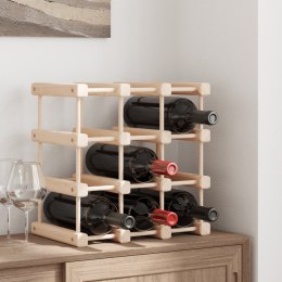 Stojak na 12 butelek wina, 36x23x36 cm, lite drewno sosnowe