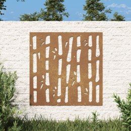 Ogrodowa dekoracja ścienna, 55x55 cm, stal kortenowska, bambus