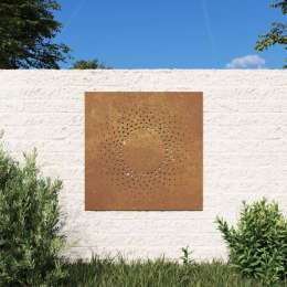 Ogrodowa dekoracja ścienna, 55x55 cm, stal kortenowska, słońce