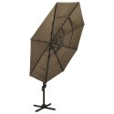 4-poziomowy parasol na aluminiowym słupku, taupe, 3x3 m