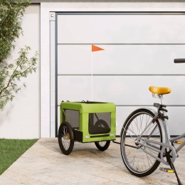 Przyczepka rowerowa dla psa, zielono-czarna, tkanina Oxford