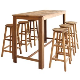 Stolik i stołki barowe,7 elementów, lite drewno akacjowe