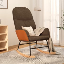 Fotel bujany, brązowy, tapicerowany tkaniną