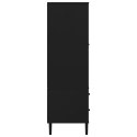  Szafa SENJA, imitacja rattanu, czarna, 90x55x175 cm, sosnowa