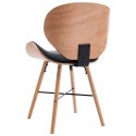  Krzesła jadalniane, 2 szt., czarne, ekoskóra i gięte drewno