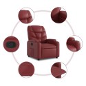  Fotel rozkładany, czerwone wino, sztuczna skóra
