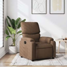  Fotel rozkładany, brązowy, obity tkaniną