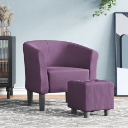  Fotel bujany z podnóżkiem, fioletowy, obity tkaniną