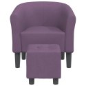  Fotel bujany z podnóżkiem, fioletowy, obity tkaniną