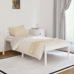 Łóżko dla seniora, białe, 90x190 cm, lite drewno sosnowe