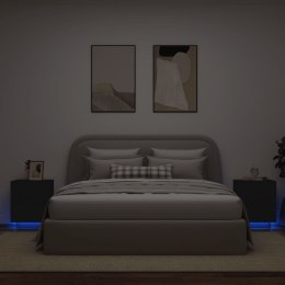  Szafki nocne z LED, 2 szt., czarne, materiał drewnopochodny