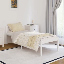  Łóżko dla seniora, białe, 75x190 cm, lite drewno sosnowe
