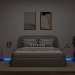 Szafki nocne z LED, 2 szt., białe, materiał drewnopochodny