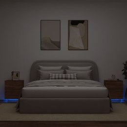  Szafki nocne z oświetleniem LED, 2 szt., kolor brązowy dąb