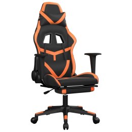  Fotel gamingowy z podnóżkiem, czarno-pomarańczowy