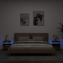  Szafki nocne z LED, 2 szt., przydymiony dąb, 40x39x48,5 cm