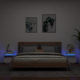  Szafki nocne z oświetleniem LED, 2 szt., białe, 40x39x48,5 cm