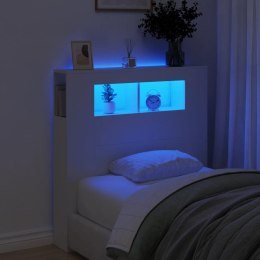  Wezgłowie łóżka z LED, białe, 100x18,5x103,5 cm