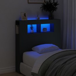  Wezgłowie łóżka z LED, czarne, 100x18,5x103,5 cm