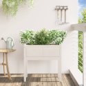  Donica ogrodowa na nogach, biała, 70x31x70 cm, drewno sosnowe
