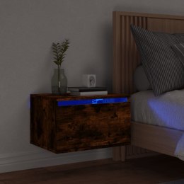  Wisząca szafka nocna z podświetleniem LED, przydymiony dąb