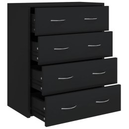  Komoda z 4 szufladami, 60 x 30,5 x 71 cm, czarna