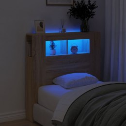  Wezgłowie łóżka z LED, dąb sonoma, 100x18,5x103,5 cm