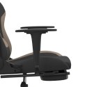  Fotel gamingowy z podnóżkiem i masażem, czarno-taupe, tkanina