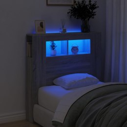  Wezgłowie łóżka z LED, szary dąb sonoma, 100x18,5x103,5 cm