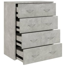  Komoda z 4 szufladami, 60 x 30,5 x 71 cm, szarość betonu