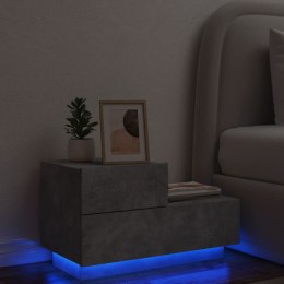  Szafka nocna z oświetleniem LED, szarość betonu, 70x36x40,5 cm