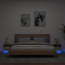  Szafki nocne z LED, 2 szt., dąb sonoma, 40x39x37 cm
