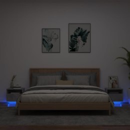  Szafki nocne z LED, 2 szt., szarość betonu, 40x39x37 cm