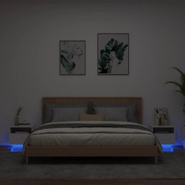  Szafki nocne z oświetleniem LED, 2 szt., białe, 40x39x37 cm