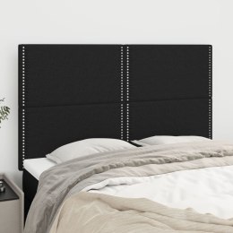 Zagłówki do łóżka, 4 szt., czarne, 72x5x78/88 cm, tkanina