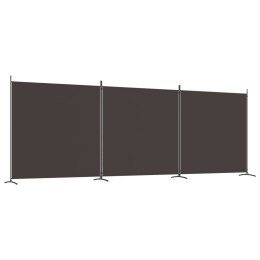 Parawan 3-panelowy, brązowy, 525x180 cm, tkanina